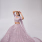 Rajwada Mauve Soft Net Embroidered Semi Stitched Lehenga With Unstitched Blouse For Women
