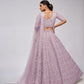 Rajwada Mauve Soft Net Embroidered Semi Stitched Lehenga With Unstitched Blouse For Women
