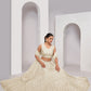 Rajwada White Soft Net Embroidered Semi Stitched Lehenga With Unstitched Blouse For Women