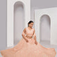 Rajwada Peach Soft Net Embroidered Semi Stitched Lehenga With Unstitched Blouse For Women