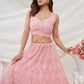 Rajwada Pink Soft Net Embroidered Semi Stitched Lehenga With Unstitched Blouse For Women