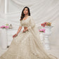 Rajwada White Soft Net Embroidered Semi Stitched Lehenga With Unstitched Blouse For Women