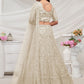 Rajwada White Soft Net Embroidered Semi Stitched Lehenga With Unstitched Blouse For Women