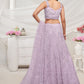 Rajwada Mauve Soft Net Embroidered Semi Stitched Lehenga With Unstitched Blouse For Women