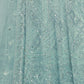 Rajwada Sky Blue Soft Net Embroidered Semi Stitched Lehenga With Unstitched Blouse For Women