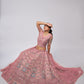Rajwada Mauve Soft Net Embroidered Semi Stitched Lehenga With Unstitched Blouse For Women