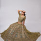 Rajwada Olive Green Soft Net Embroidered Semi Stitched Lehenga With Unstitched Blouse For Women