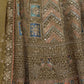 Rajwada Olive Green Soft Net Embroidered Semi Stitched Lehenga With Unstitched Blouse For Women