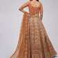 Rajwada Rust Color Soft Net Embroidered Semi Stitched Lehenga With Unstitched Blouse For Women