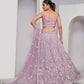 Rajwada Mauve Soft Net Embroidered Semi Stitched Lehenga With Unstitched Blouse For Women