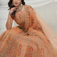 Rajwada Mustard Soft Net Embroidered Semi Stitched Lehenga With Unstitched Blouse For Women