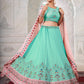 Rajwada Sky Blue Georgette Embroidered Semi Stitched Lehenga With Unstitched Blouse for Women