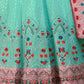 Rajwada Sky Blue Georgette Embroidered Semi Stitched Lehenga With Unstitched Blouse for Women