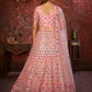 Rajwada Pink Net Embellished Semi Stitched Lehenga With Unstitched Blouse for Women