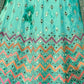 Rajwada Sea Green Shibori Crepe Embroidered Semi Stitched Lehenga With Unstitched Blouse for Women