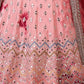Rajwada Pink Shibori Crepe Embroidered Semi Stitched Lehenga With Unstitched Blouse for Women