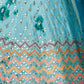 Rajwada Light Blue Shibori Crepe Embroidered Semi Stitched Lehenga With Unstitched Blouse for Women