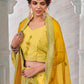 Rajwada Yellow Shibori Crepe Embroidered Semi Stitched Lehenga With Unstitched Blouse for Women