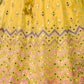 Rajwada Yellow Shibori Crepe Embroidered Semi Stitched Lehenga With Unstitched Blouse for Women