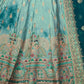 Rajwada Sky Blue Net Embellished Semi Stitched Lehenga With Unstitched Blouse for Women