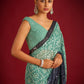 Rajwada Blue Embroidered Georgette Saree With unstitched Blouse For Women