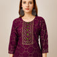 Rajwada Purple Embroidered Rayon Stitched Kurta Set For Women