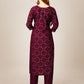 Rajwada Purple Embroidered Rayon Stitched Kurta Set For Women