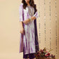 Rajwada Purple Printed Viscose Stitched Kurta Set For Women