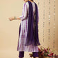 Rajwada Purple Printed Viscose Stitched Kurta Set For Women
