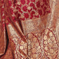 Rajwada Maroon Woven Banarasi Silk Saree With unstitched Blouse For Women