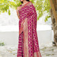 Rajwada Purple Woven Banarasi Silk Saree With Unstitched Blouse For Women