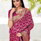 Rajwada Purple Woven Banarasi Silk Saree With Unstitched Blouse For Women