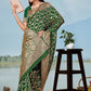 Rajwada Green Woven Banarasi Silk Saree With unstitched Blouse For Women
