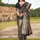 Rajwada Black Woven Banarasi Silk Saree With Unstitched Blouse For Women
