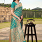 Rajwada Teal Woven Banarasi Silk Saree With Unstitched Blouse For Women