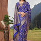 Rajwada Blue Woven Banarasi Silk Saree With Unstitched Blouse For Women
