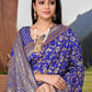 Rajwada Blue Woven Banarasi Silk Saree With Unstitched Blouse For Women