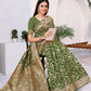 Rajwada Green Woven Banarasi Silk Saree With unstitched Blouse For Women