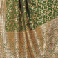 Rajwada Green Woven Banarasi Silk Saree With unstitched Blouse For Women