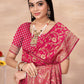 Rajwada Pink Woven Banarasi Silk Saree With unstitched Blouse For Women
