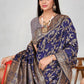 Rajwada Blue Woven Banarasi Silk Saree With Unstitched Blouse For Women