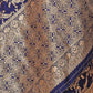 Rajwada Blue Woven Banarasi Silk Saree With Unstitched Blouse For Women