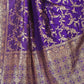 Rajwada Purple Woven Banarasi Silk Saree With Unstitched Blouse For Women
