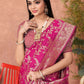 Rajwada Pink Woven Banarasi Silk Saree With Unstitched Blouse For Women