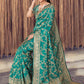 Rajwada Teal Woven Banarasi Silk Saree With unstitched Blouse For Women