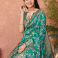Rajwada Teal Woven Banarasi Silk Saree With unstitched Blouse For Women