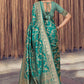 Rajwada Teal Woven Banarasi Silk Saree With unstitched Blouse For Women