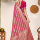 Rajwada Pink Woven Banarasi Silk Saree With Unstitched Blouse For Women