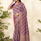Rajwada Purple Woven Banarasi Silk Saree With unstitched Blouse For Women