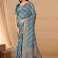 Rajwada Blue Woven Banarasi Silk Saree With unstitched Blouse For Women